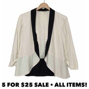 LC Lauren Conrad Ruched Sleeve Open Blazer